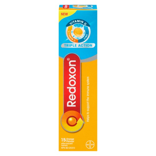 Redoxon Triple Action Effervescent Tablets Orange 15 Count