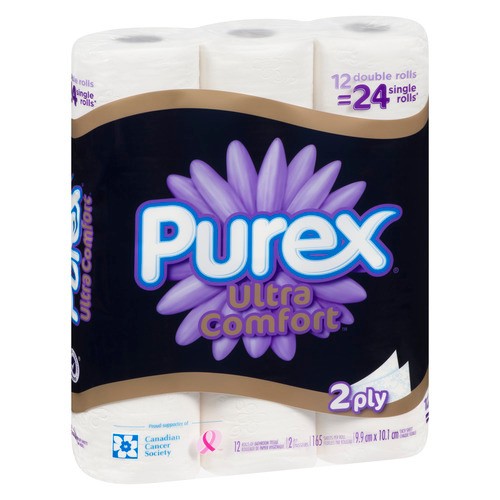 Purex Toilet Paper Ultra Comfort 2 Ply 12 Double Rolls x 165 Sheets