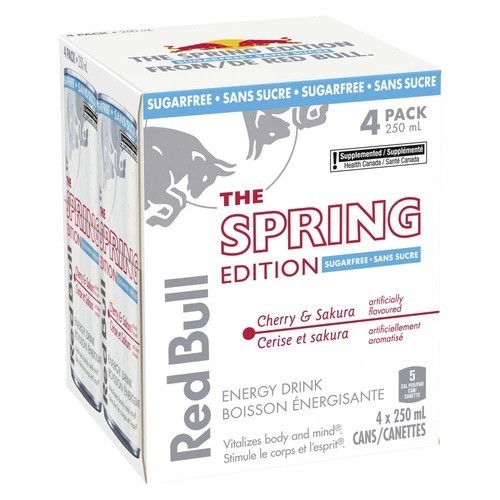 Red Bull Sugar-Free The Spring Edition Energy Drink Cherry & Sakura 4 x 250 ml (cans)