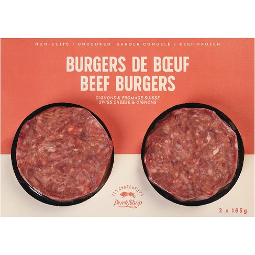 Pork Shop Frozen Beef Burger Swiss Cheese And Onions 330 g