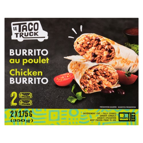 Le Taco Truck Frozen Burrito Chicken 2 x 175 g