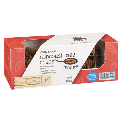 Lesley Stowe's Crackers Raincoast Crisps Oat & Cranberry 150 g