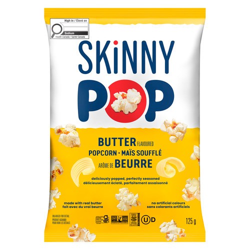 SkinnyPop Gluten-Free Popcorn Butter 125 g