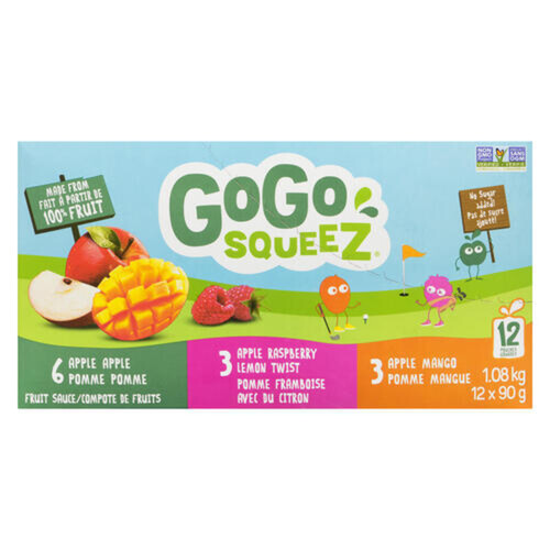 GoGo Squeez Variety Snack Mango Raspberry Lemon Twist 12 x 90 g