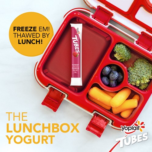Yoplait 1% Yogurt Tubes Kids Snacks Strawberry 8 x 56 g
