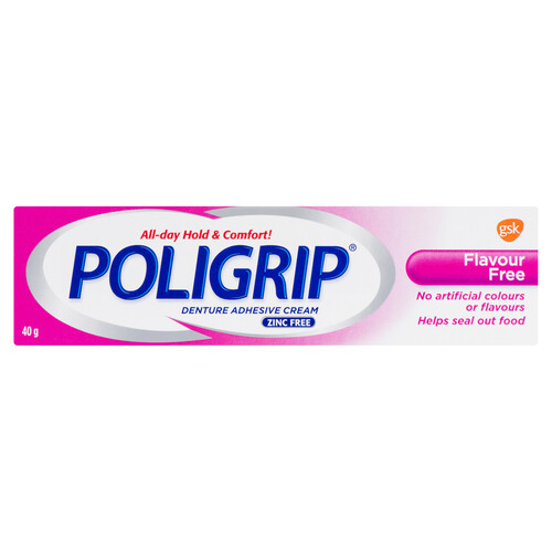Poligrip Flavour Free Denture Adhesive 40 g