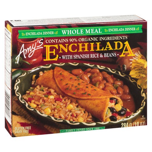 Amy's Kitchen Frozen Whole Meal Enchilada With Spanish Rice & Beans 284 g