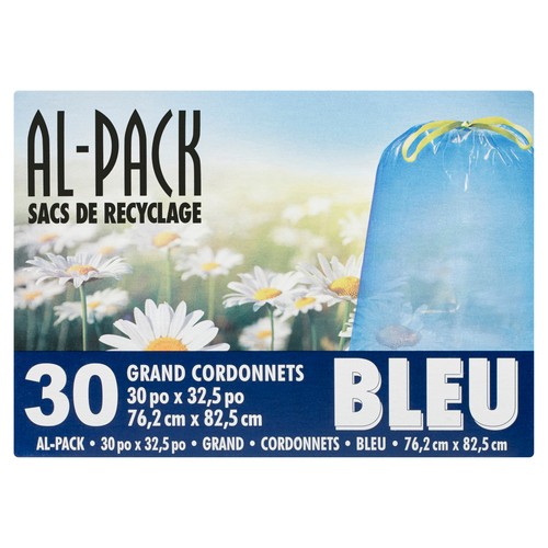 Al-Pack Recycling Bag With Drawstring Blue Large 30 Bags