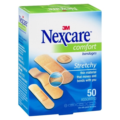 3M Nexcare Comfort Assorted Strip Bandages 50 Count