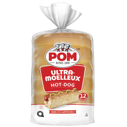 POM Moisture Hot Dog Buns 12 Count