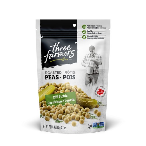Three Farmers Gluten-Free Pea Pops Roasted Dill Pickle 90 g