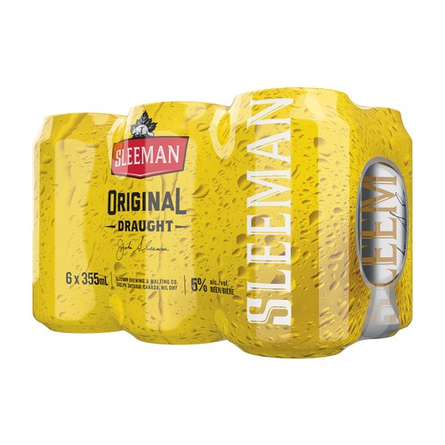 Sleeman Draught Beer Original 5% Alcohol 6 x 355 ml (cans)