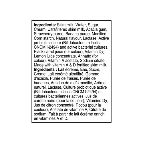 Activia Drinkable Probiotic Strawberry Banana  8 x 93 ml