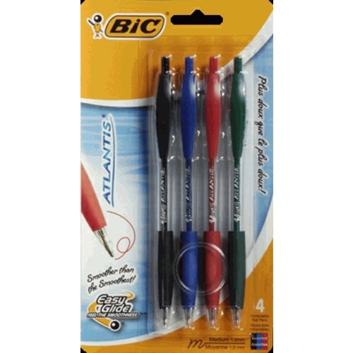 Bic Retractable Pens Atlantis Assorted 4 Pens