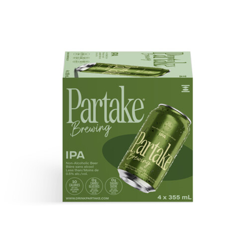 Partake Non Alcoholic Beer IPA 4 x 355 ml (cans)