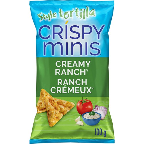 Quaker Crispy Minis Gluten-Free Rice Chips Tortilla Style Creamy Ranch 100 g