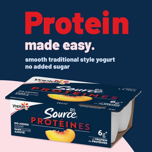 Yoplait Source 0% Yogurt Protein Peach 4 x 100 g