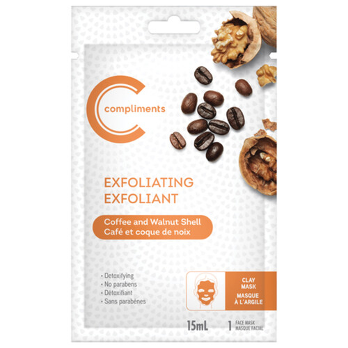 Compliments Clay Mask Coffee & Walnut Shell 1 Count