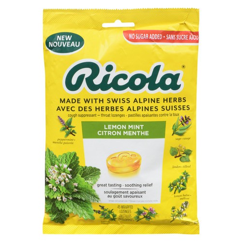 Ricola Cough And Cold Lozenges Lemon Mint 45 Lozenges 