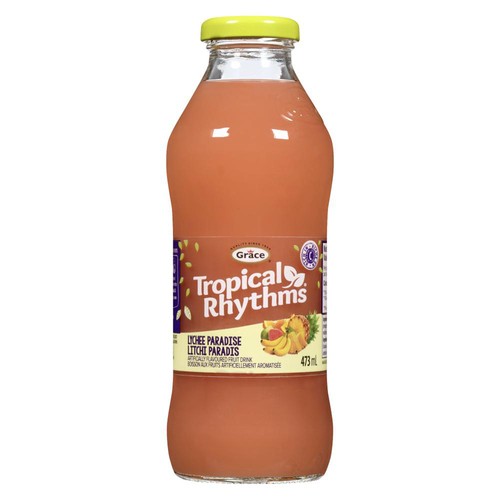 Grace Tropical Rhythms Artificially Flavoured Fruit Drink Lychee Paradise 473 ml (bottle)