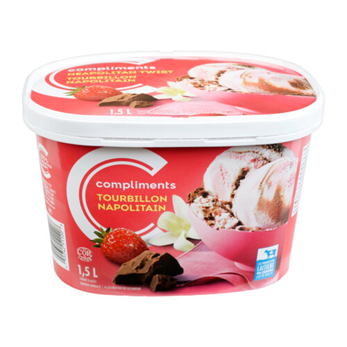 Compliments Neopolitan Twist Ice Cream  1.5 L