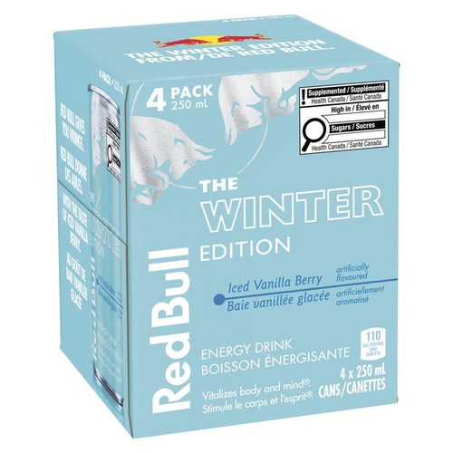 Red Bull Energy Drink The Winter Edition Iced Vanilla Berry 4 x 250 ml (cans)