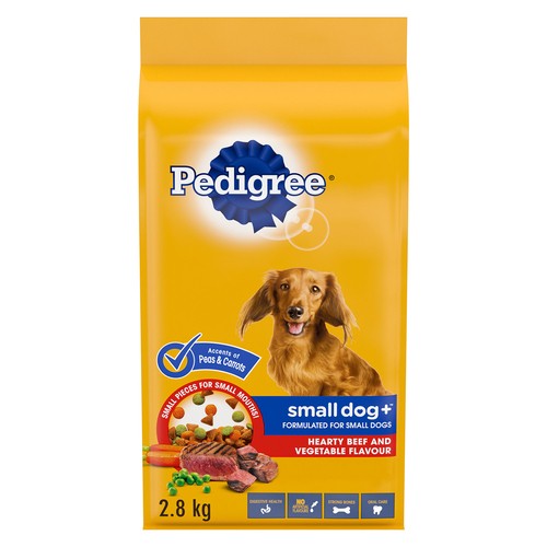 Pedigree Small Dog+ Hearty Adult Dry Dog Food Beef and Vegetable 2.8kg