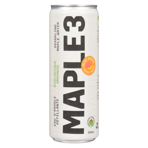 Maple 3 Organic Sparkling Maple Water Peach Mango 355 ml (can)