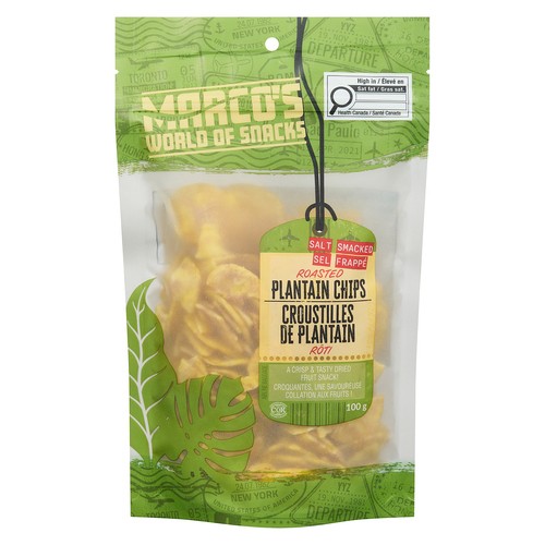 Marco's World Of Snacks Plantain Chips Roasted Salt Smacked 100 g
