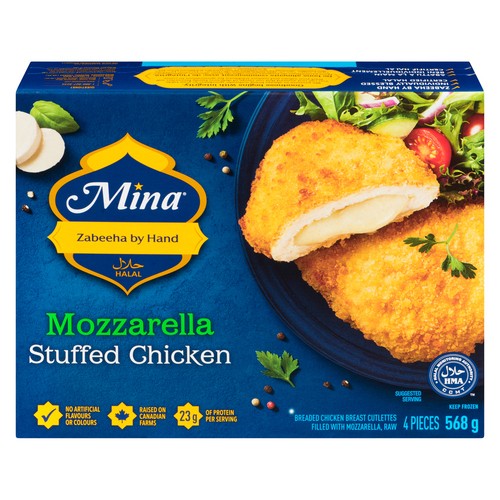 Mina Halal Frozen Stuffed Chicken Mozzarella 568 g