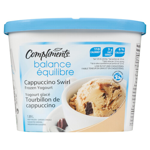 Compliments Balance Frozen Yogurt Cappuccino Swirl 1.89 L