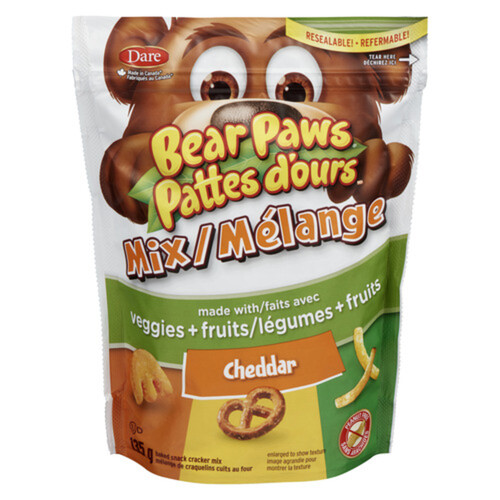 Dare Bear Paws Peanut-Free Crackers Mix Cheddar 135 g