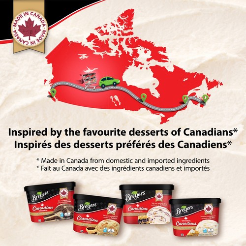 Breyers Canadian Desserts Butter Tart Light Ice Cream Locally Inspired 1.41 L