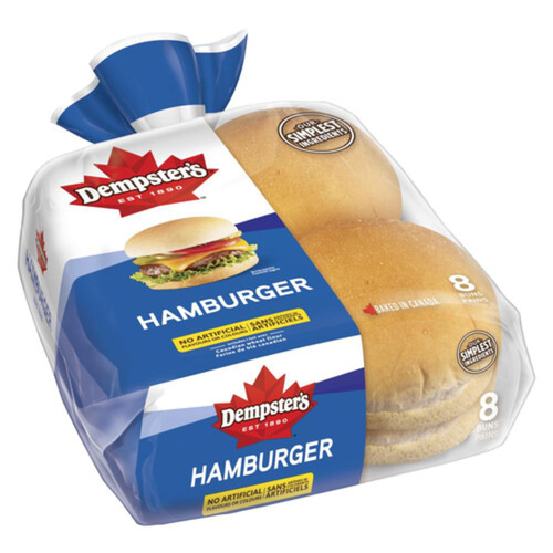 Dempster's Hamburger Buns White 8 Pack 360 g