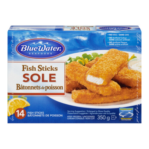 BlueWater Seafoods Frozen Fish Sticks Sole 350 g