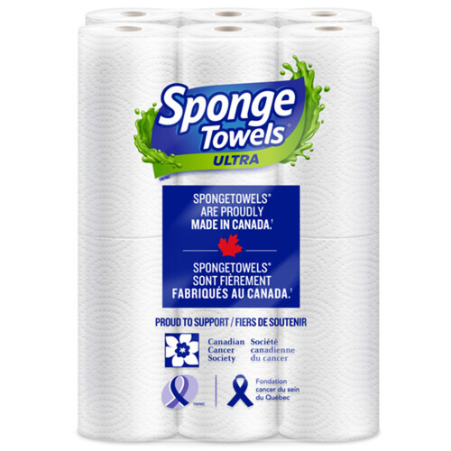 SpongeTowels Ultra Paper Towel 12 Giant Rolls=18 Rolls