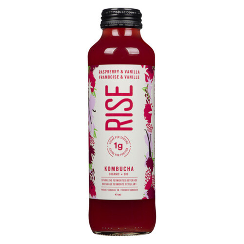 Rise Organic Kombucha Raspberry & Vanilla 414 ml (bottle)