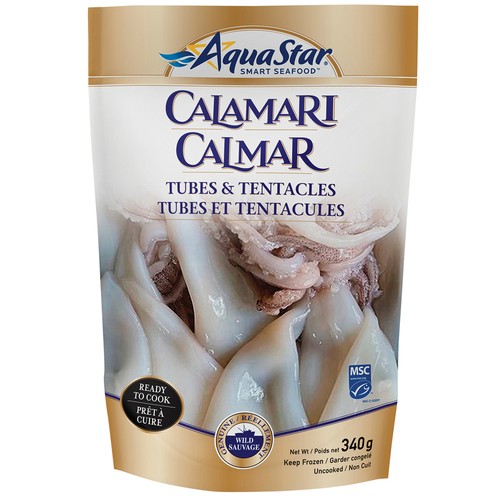 Aqua Star Frozen Squid Tubes & Tentacles 340 g