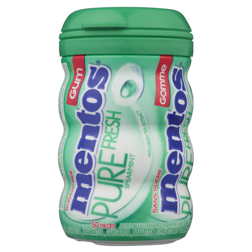 Mentos Gum Sugar Free Pure Fresh Spearmint 50 Pieces 