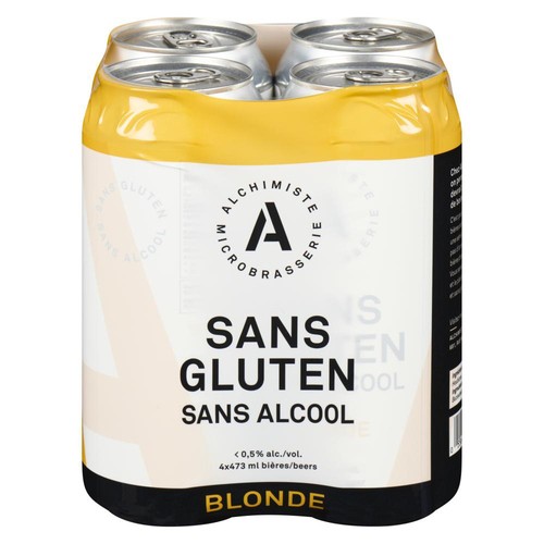 Alchimiste Gluten-Free Non Alcoholic Beer Blonde 4 x 473 ml (cans)