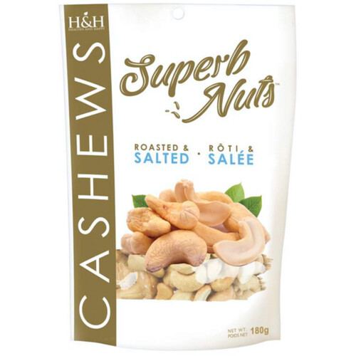 H&H Healthy & Happy Cashews Roasted Salted 180 g