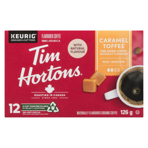 Tim Hortons Coffee Pods Caramel Toffee 12 K-Cups 126 g