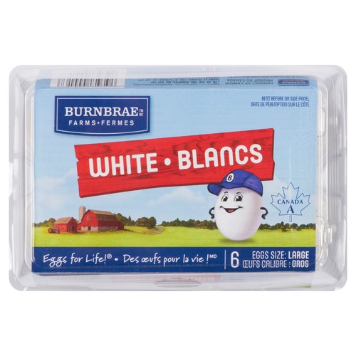 Burnbrae Farms White Eggs Large 6 Count