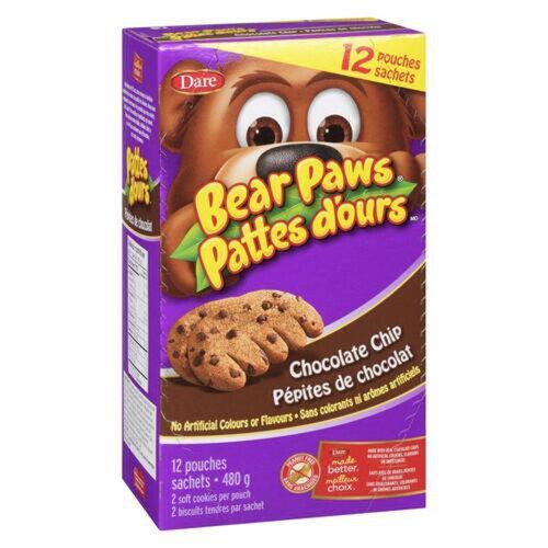 Dare Bear Paws Peanut-Free Cookies Chocolate Chip 480 g