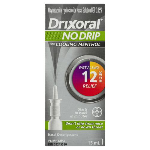 Drixoral Cling No Drip Nasal Decongestant Methol 15 ml