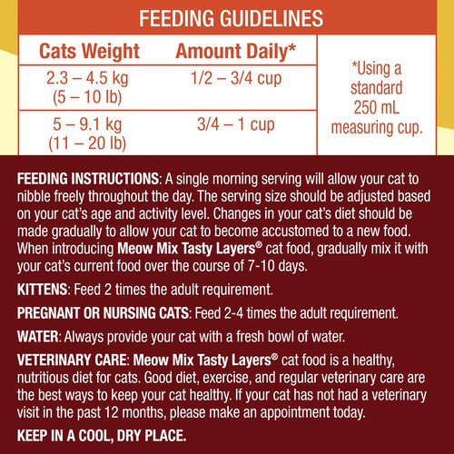 Meow Mix Dry Cat Food Tasty Layers Beef Salmon 1.36 kg 