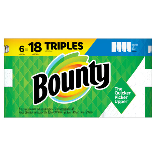 Bounty Paper Towel 2-Ply 6 Triple Rolls x 147 Sheets