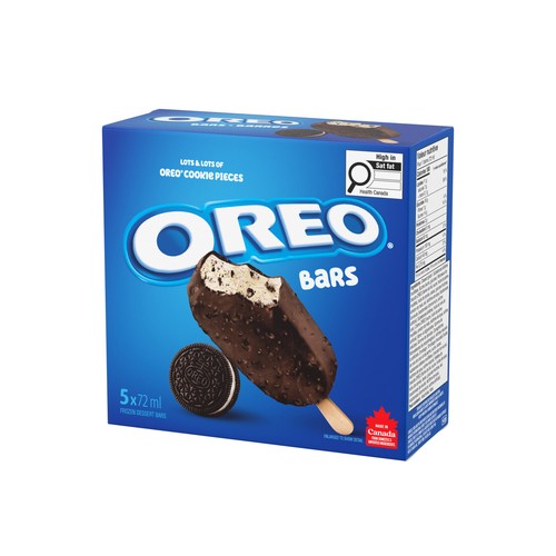 Oreo Frozen Dessert Bars Cookie Pieces 5 x 72 ml