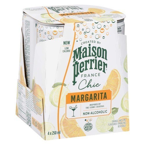 Maison Perrier Chic Sparkling Beverage Margarita Orange And Lime 4 x 250 ml (cans)