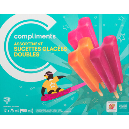 Compliments Twin Ice Pops Assorted 12 x 75 ml